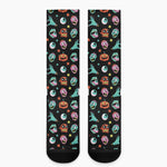 Halloween Zombie Pattern Print Crew Socks