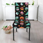 Halloween Zombie Pattern Print Dining Chair Slipcover