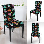 Halloween Zombie Pattern Print Dining Chair Slipcover