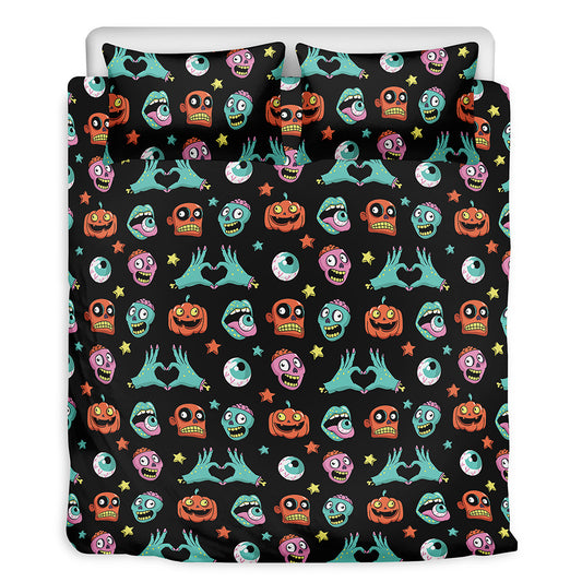 Halloween Zombie Pattern Print Duvet Cover Bedding Set