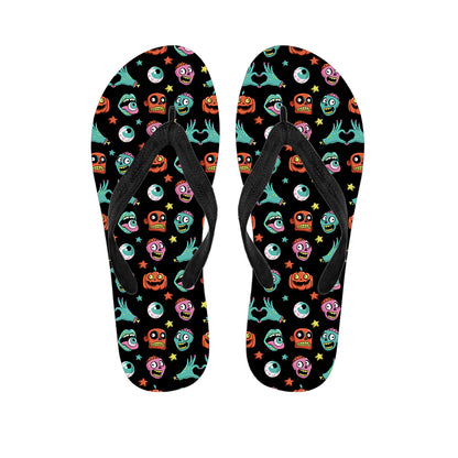 Halloween Zombie Pattern Print Flip Flops