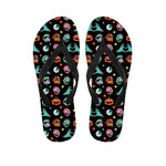 Halloween Zombie Pattern Print Flip Flops