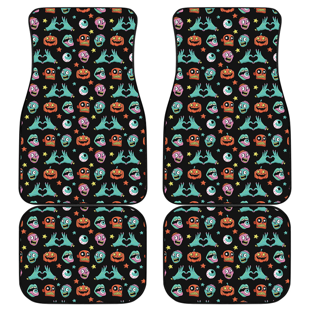 Halloween Zombie Pattern Print Front and Back Car Floor Mats