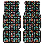 Halloween Zombie Pattern Print Front and Back Car Floor Mats