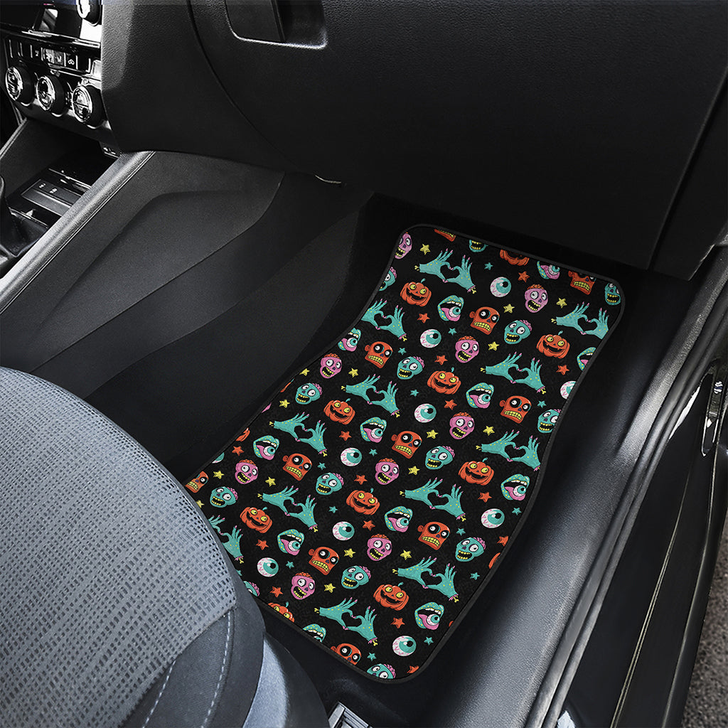 Halloween Zombie Pattern Print Front and Back Car Floor Mats