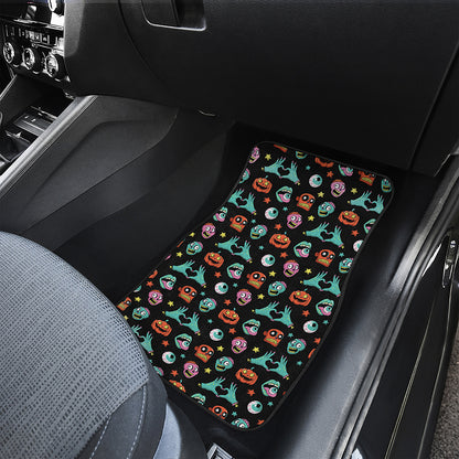 Halloween Zombie Pattern Print Front and Back Car Floor Mats