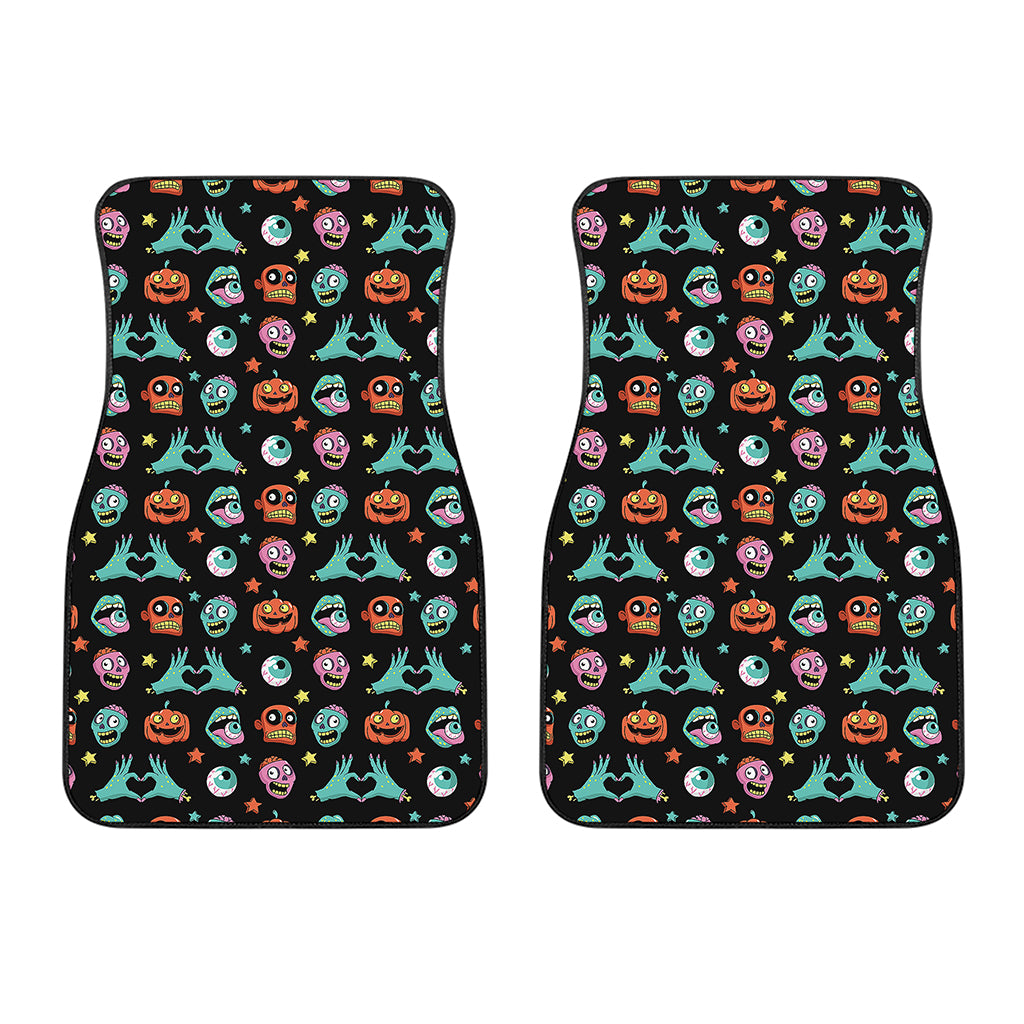 Halloween Zombie Pattern Print Front Car Floor Mats