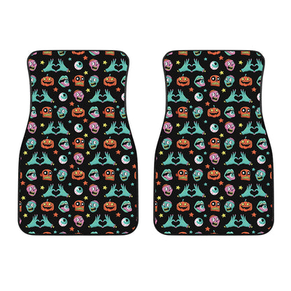 Halloween Zombie Pattern Print Front Car Floor Mats