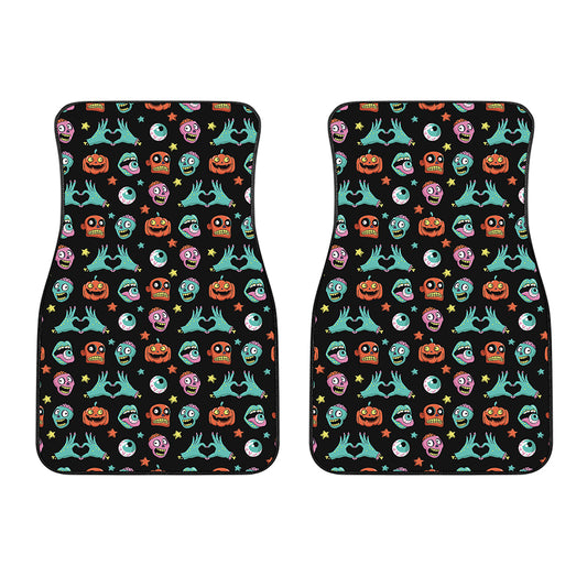 Halloween Zombie Pattern Print Front Car Floor Mats