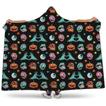 Halloween Zombie Pattern Print Hooded Blanket