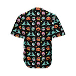 Halloween Zombie Pattern Print Men's Baseball Jersey
