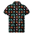 Halloween Zombie Pattern Print Men's Short Sleeve Shirt