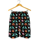 Halloween Zombie Pattern Print Men's Shorts