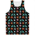 Halloween Zombie Pattern Print Men's Tank Top