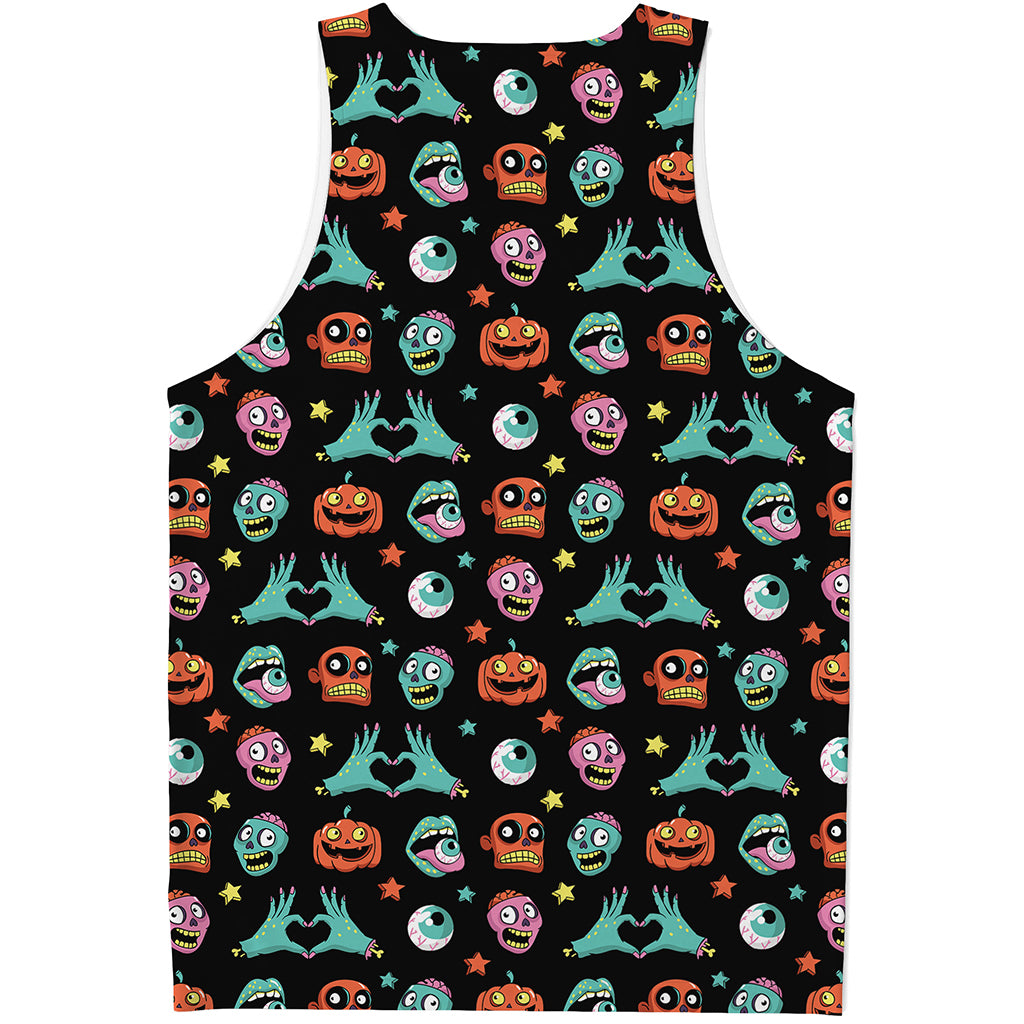 Halloween Zombie Pattern Print Men's Tank Top