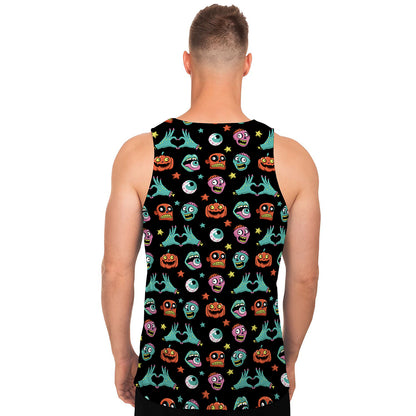 Halloween Zombie Pattern Print Men's Tank Top