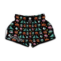 Halloween Zombie Pattern Print Muay Thai Boxing Shorts