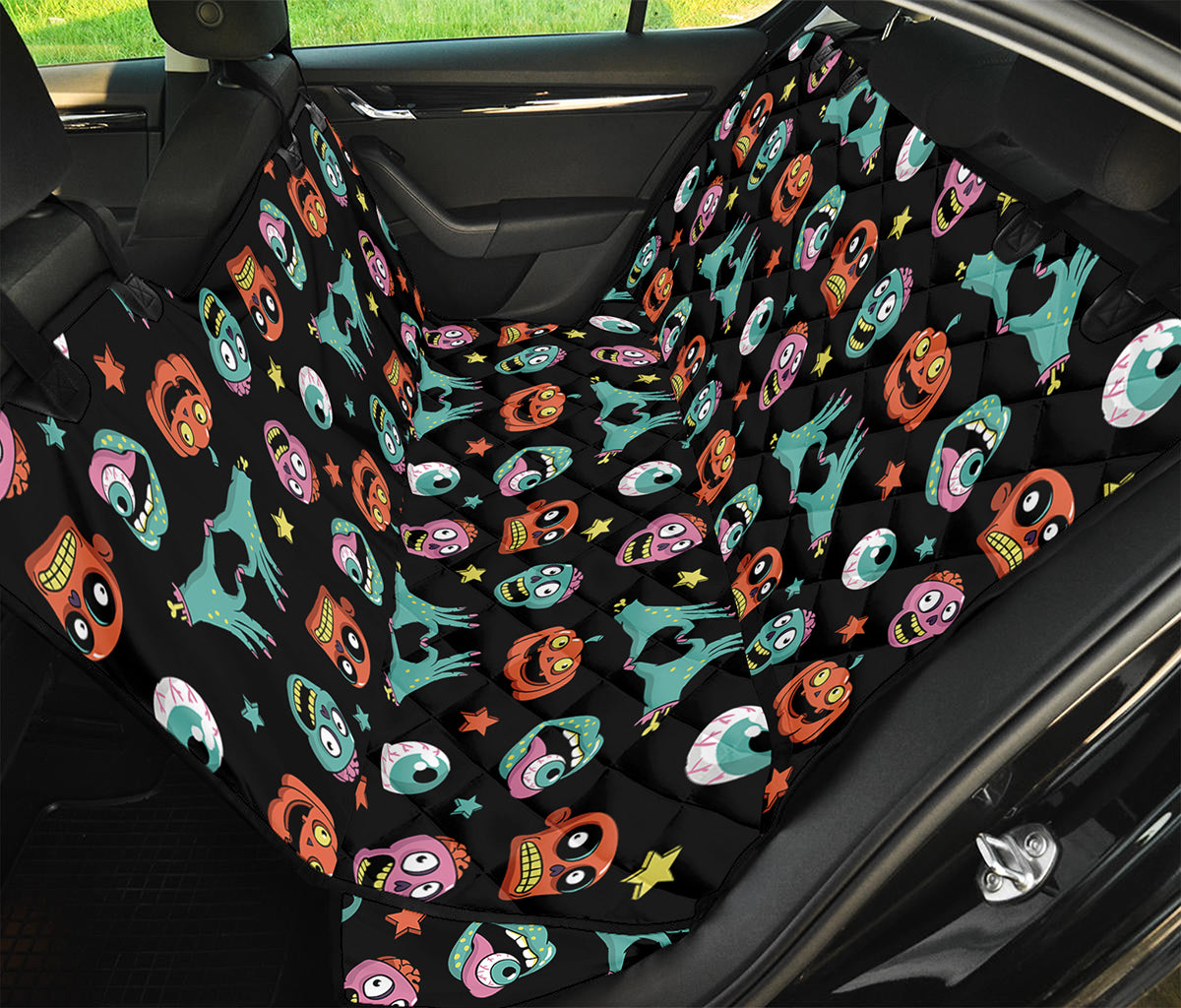 Halloween Zombie Pattern Print Pet Car Back Seat Cover