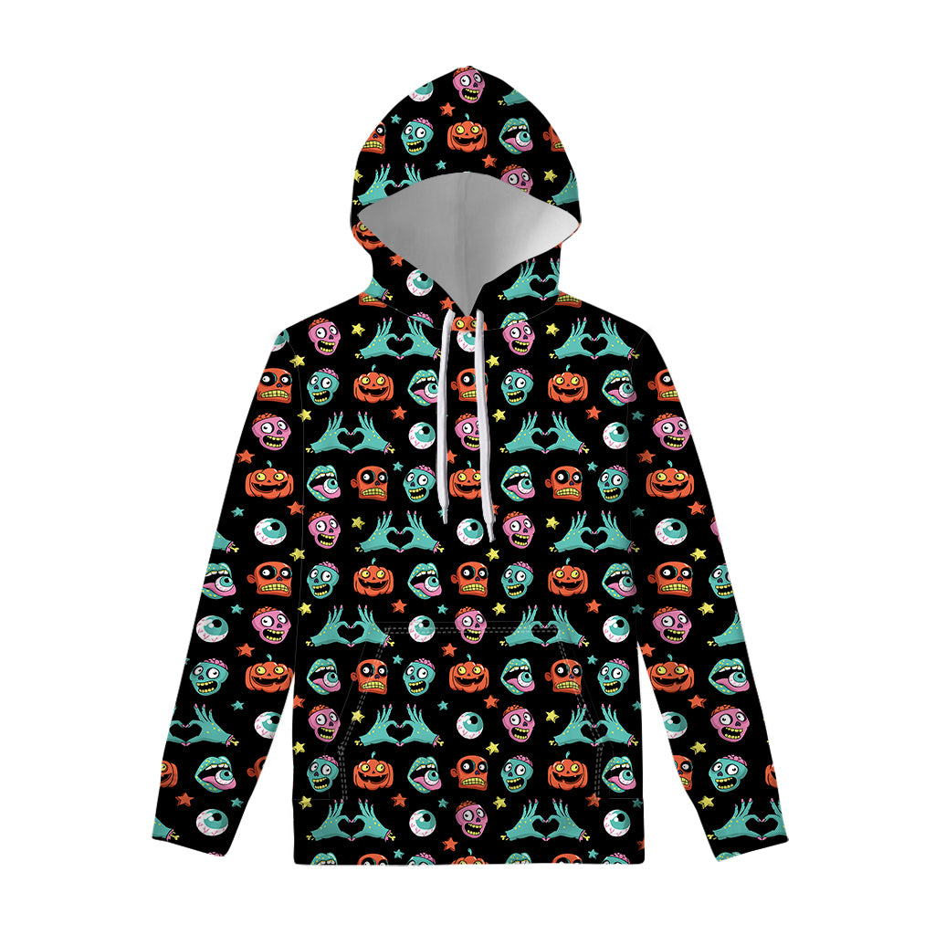 Halloween Zombie Pattern Print Pullover Hoodie