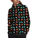 Halloween Zombie Pattern Print Pullover Hoodie
