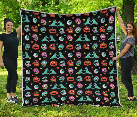 Halloween Zombie Pattern Print Quilt