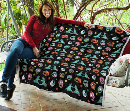 Halloween Zombie Pattern Print Quilt