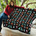 Halloween Zombie Pattern Print Quilt