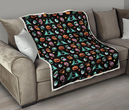 Halloween Zombie Pattern Print Quilt