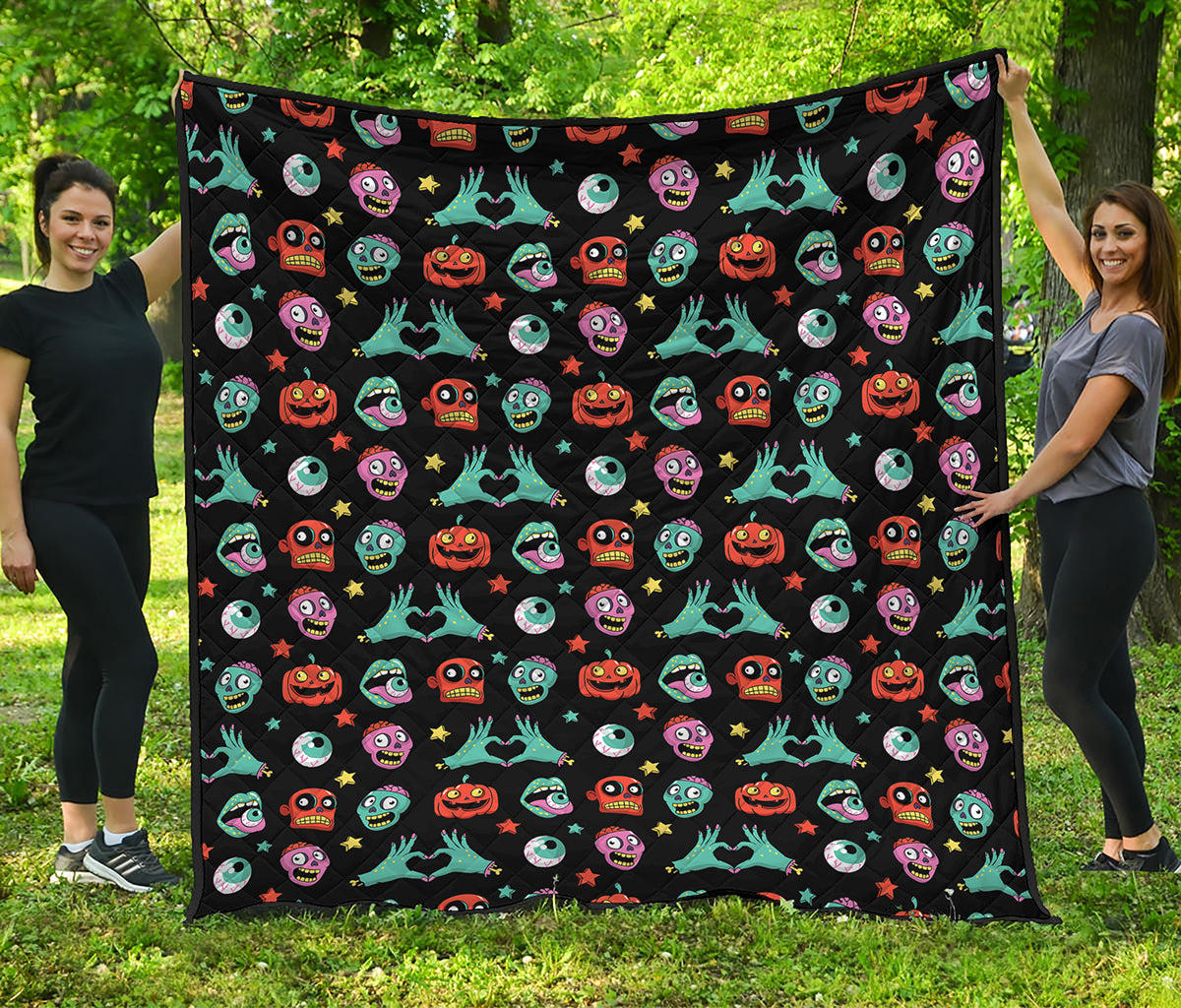 Halloween Zombie Pattern Print Quilt