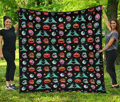 Halloween Zombie Pattern Print Quilt