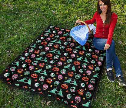 Halloween Zombie Pattern Print Quilt