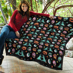 Halloween Zombie Pattern Print Quilt