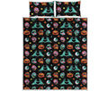 Halloween Zombie Pattern Print Quilt Bed Set