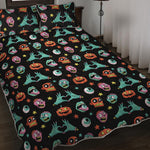 Halloween Zombie Pattern Print Quilt Bed Set