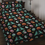 Halloween Zombie Pattern Print Quilt Bed Set