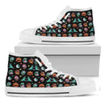 Halloween Zombie Pattern Print White High Top Sneakers