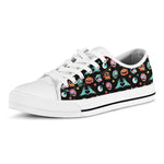 Halloween Zombie Pattern Print White Low Top Shoes