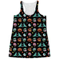 Halloween Zombie Pattern Print Women's Racerback Tank Top