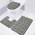 Halloween Zombie Striped Pattern Print 3 Piece Bath Mat Set