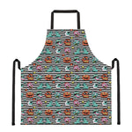 Halloween Zombie Striped Pattern Print Apron
