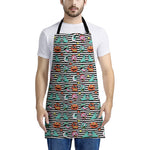 Halloween Zombie Striped Pattern Print Apron