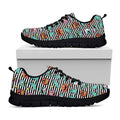 Halloween Zombie Striped Pattern Print Black Running Shoes