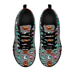 Halloween Zombie Striped Pattern Print Black Sneakers