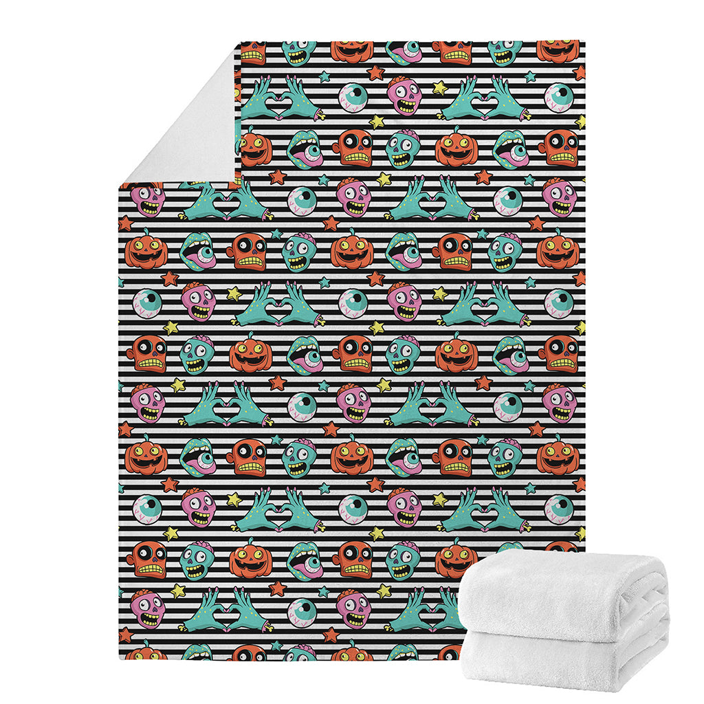 Halloween Zombie Striped Pattern Print Blanket