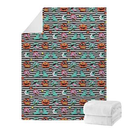 Halloween Zombie Striped Pattern Print Blanket