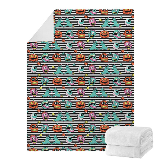 Halloween Zombie Striped Pattern Print Blanket