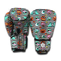 Halloween Zombie Striped Pattern Print Boxing Gloves