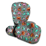 Halloween Zombie Striped Pattern Print Boxing Gloves