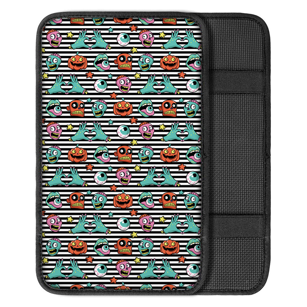 Halloween Zombie Striped Pattern Print Car Center Console Cover