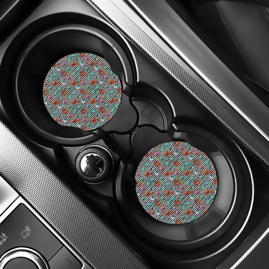 Halloween Zombie Striped Pattern Print Car Coasters